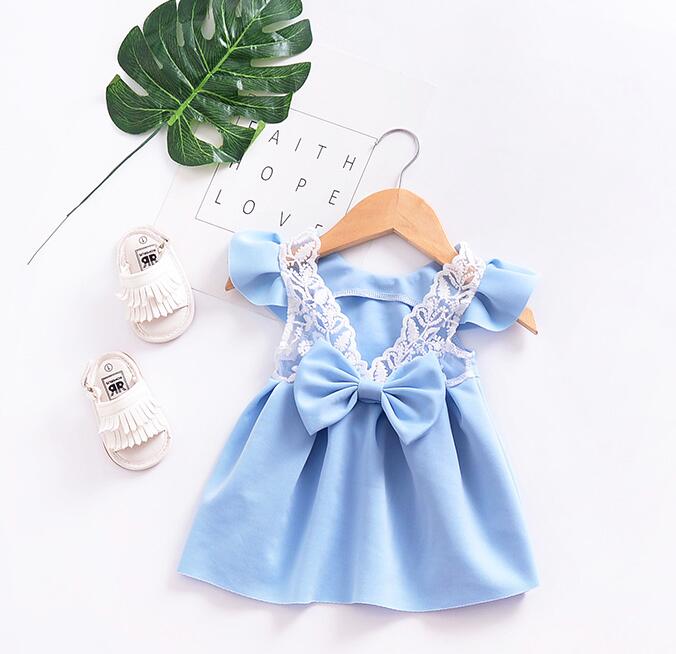 Flower bow long sleeve dress