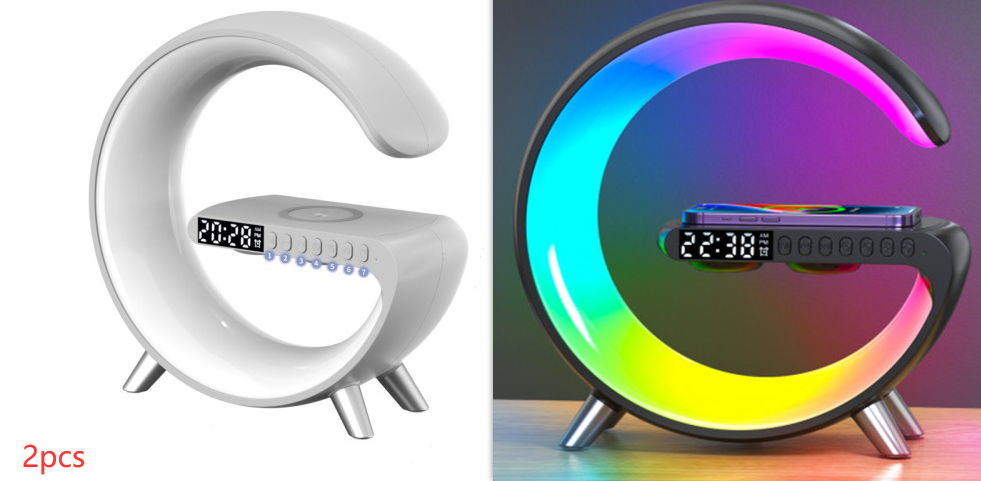 a set of one black and two white colored atmosphere lamp with conversion plug