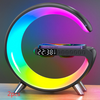 2pcs of black Intelligent G Shaped LED Lamp Bluetooth Speake Wireless Charger Atmosphere Lamp App Control For Bedroom Home Decor