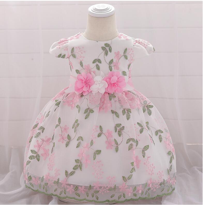 pink accented dress for children's gift for parties 
