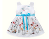 the front part of little girl white floral butterfly skirt 