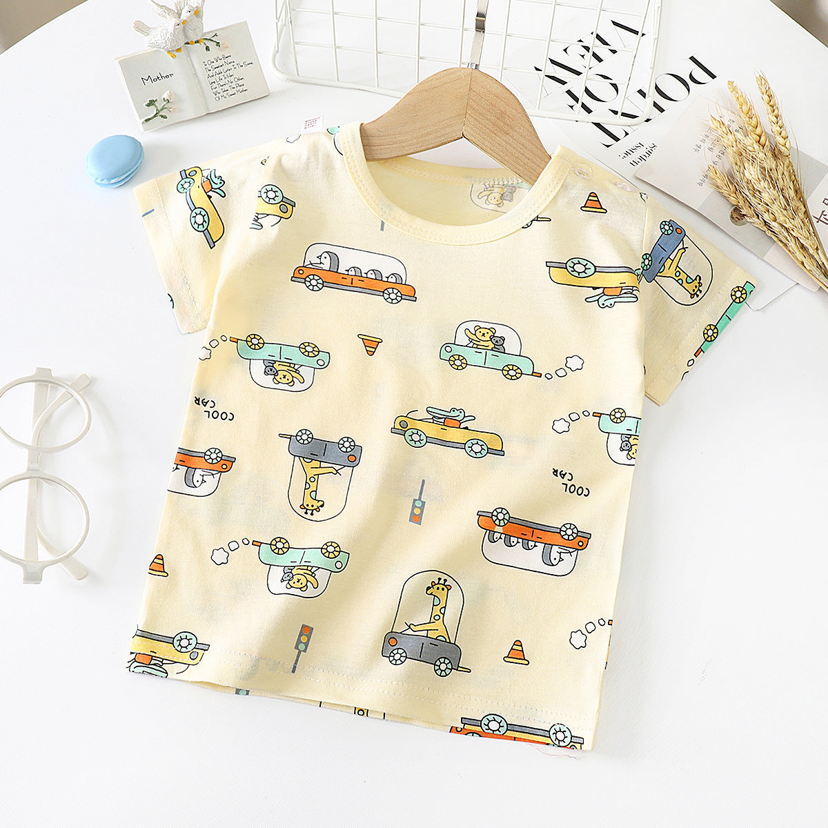 future car design baby half sleeved bottoming t-shirt 