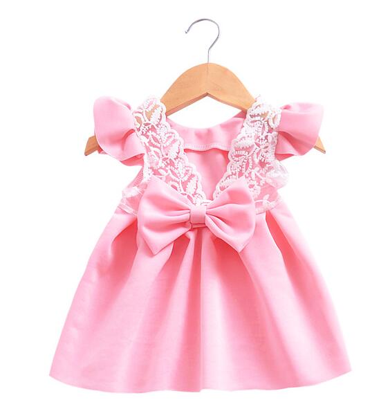 pink baby dress with bow