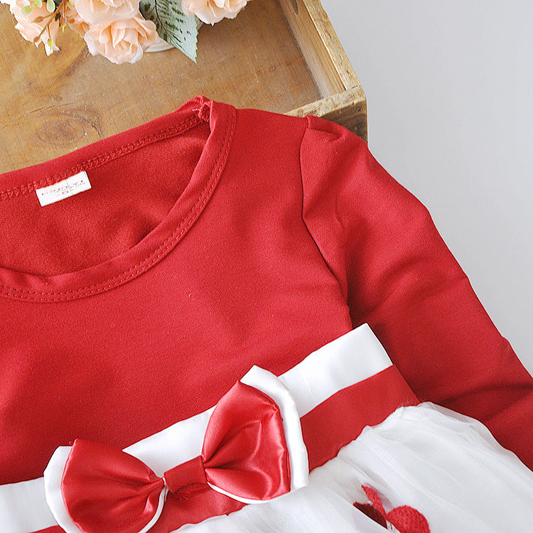 the top part of the red long sleeve dress