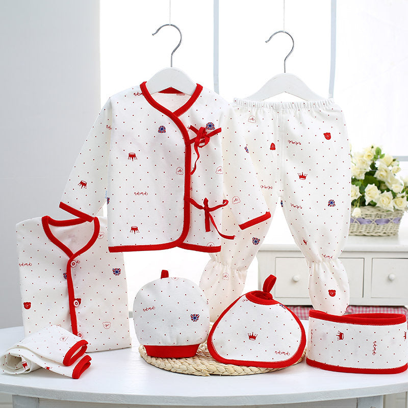 red lined Pure Cotton Newborn Baby Gift Set
