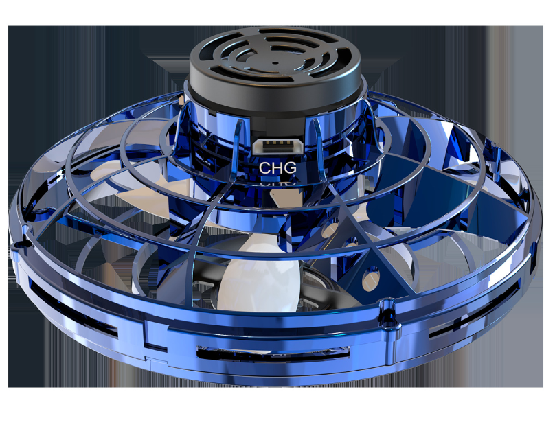 close up shot of the blue toy spinner