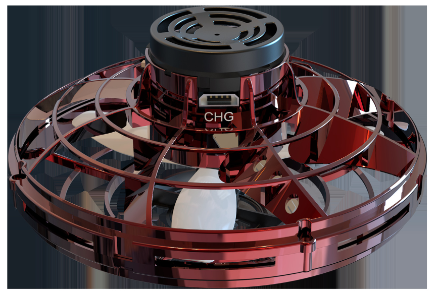 close up  picture of red flying spinner