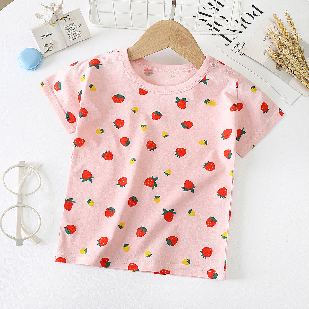strawberry children's cotton t-shirt